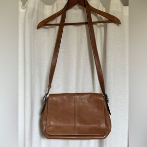 Vintage COACH Hampton Flap Bag 9570 British Tan - Glove Tanned Leather
